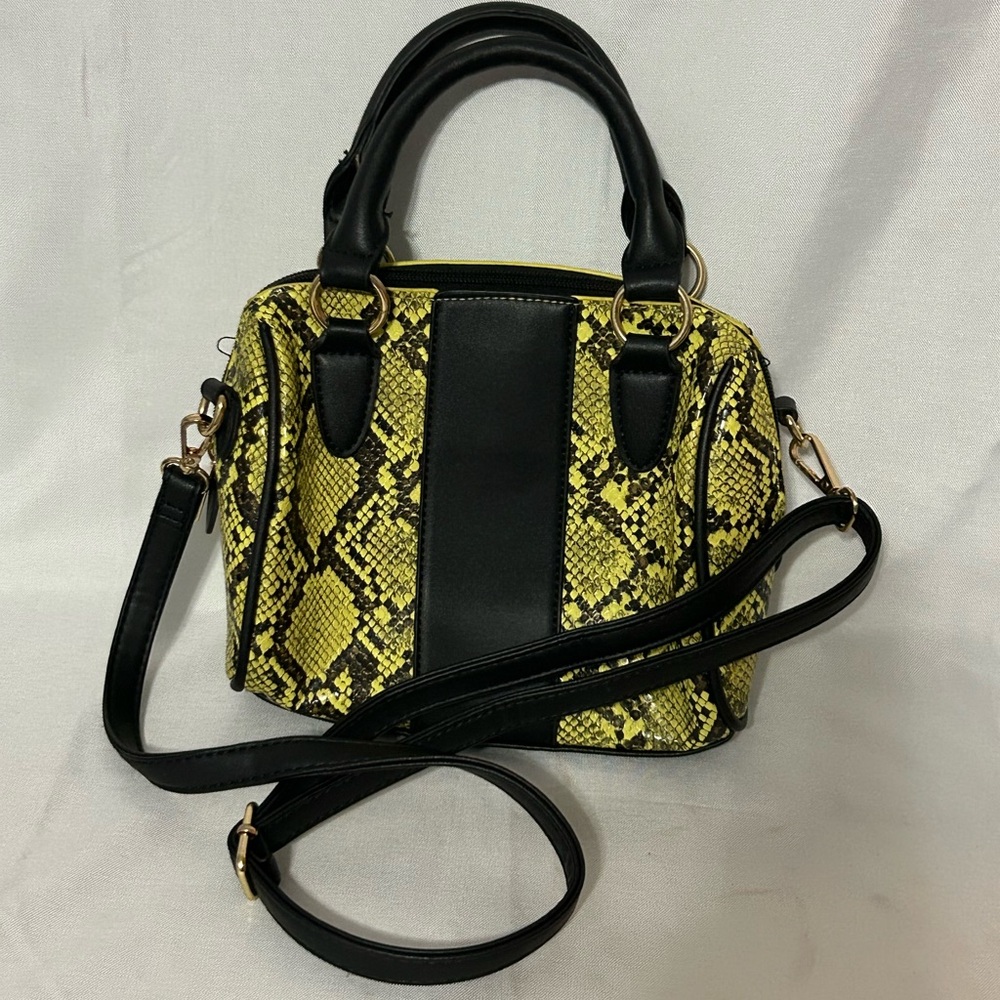 Black and Yellow Snake Print Olivia Miller Matilda Purse Bag